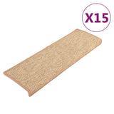 Vidaxl trapmatten 15 st 65x21x4 cm lichtbruin met rechthoekige rand