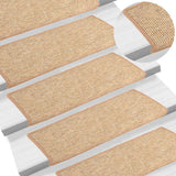 Vidaxl trapmatten 15 st 65x21x4 cm lichtbruin met rechthoekige rand