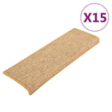 Vidaxl trapmatten 15 st 65x21x4 cm sisal rechthoekige rand