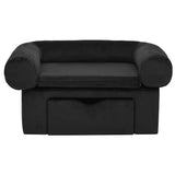 Vidaxl hondenbank met lade 75x50x38 cm pluche zwart