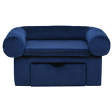Vidaxl hondenbank met lade 75x50x38 cm pluche blauw