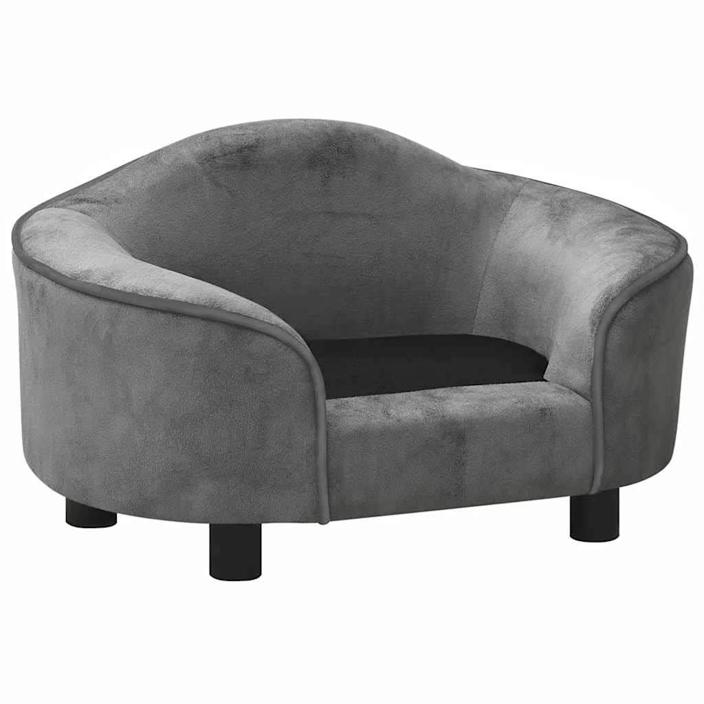 Vidaxl hondenbank 67x47x36 cm pluche grijs