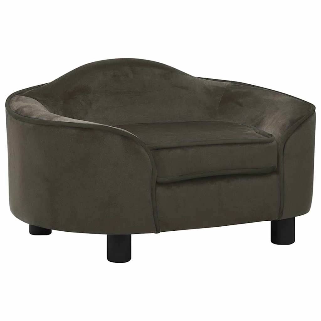 Vidaxl hondenbank 67x47x36 cm pluche donkergrijs