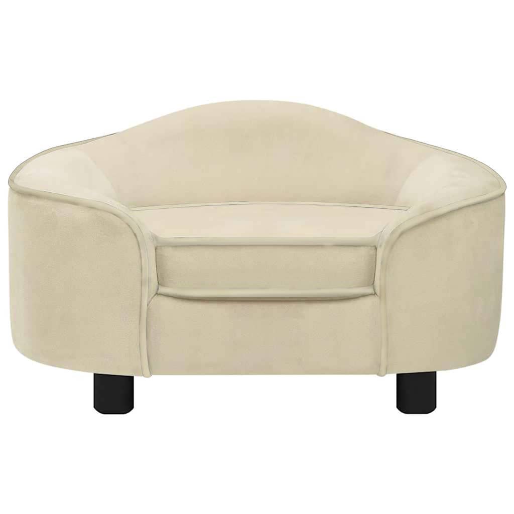 Vidaxl hondenbank 67x47x36 cm pluche crèmekleurig