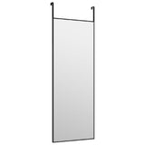 Vidaxl deurspiegel 30x80 cm glas en aluminium zwart