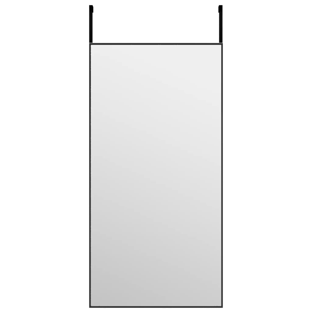 Vidaxl deurspiegel 40x80 cm glas en aluminium zwart