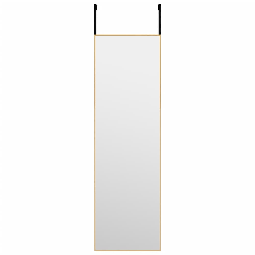 Vidaxl deurspiegel 30x100 cm glas en aluminium goudkleurig