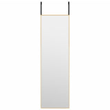 Vidaxl deurspiegel 30x100 cm glas en aluminium goudkleurig