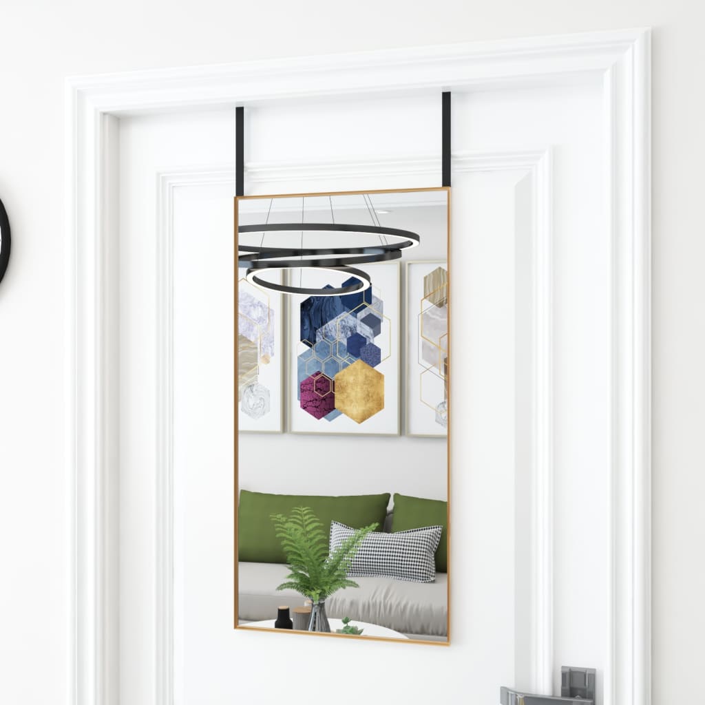 Vidaxl deurspiegel 40x80 cm glas en aluminium goudkleurig