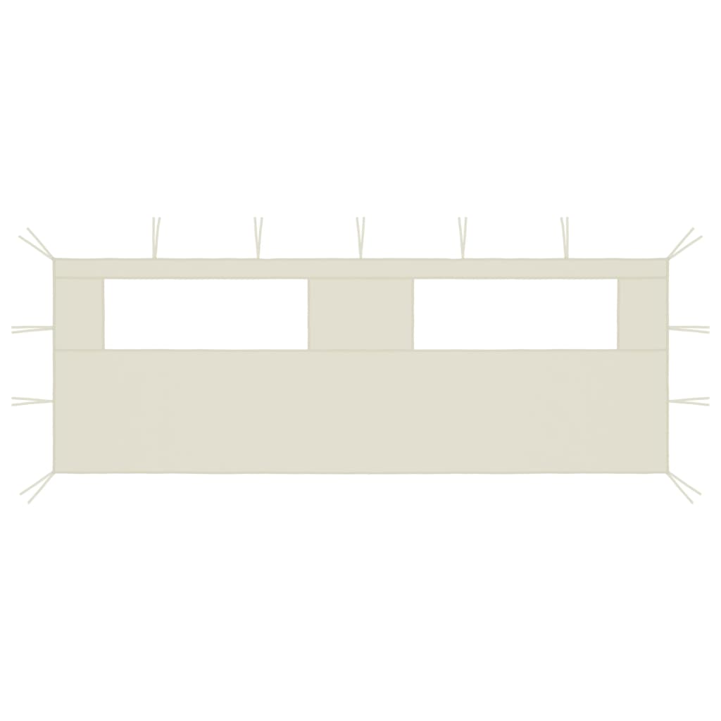 Vidaxl prieelzijwand met ramen 6x2 m crèmekleurig