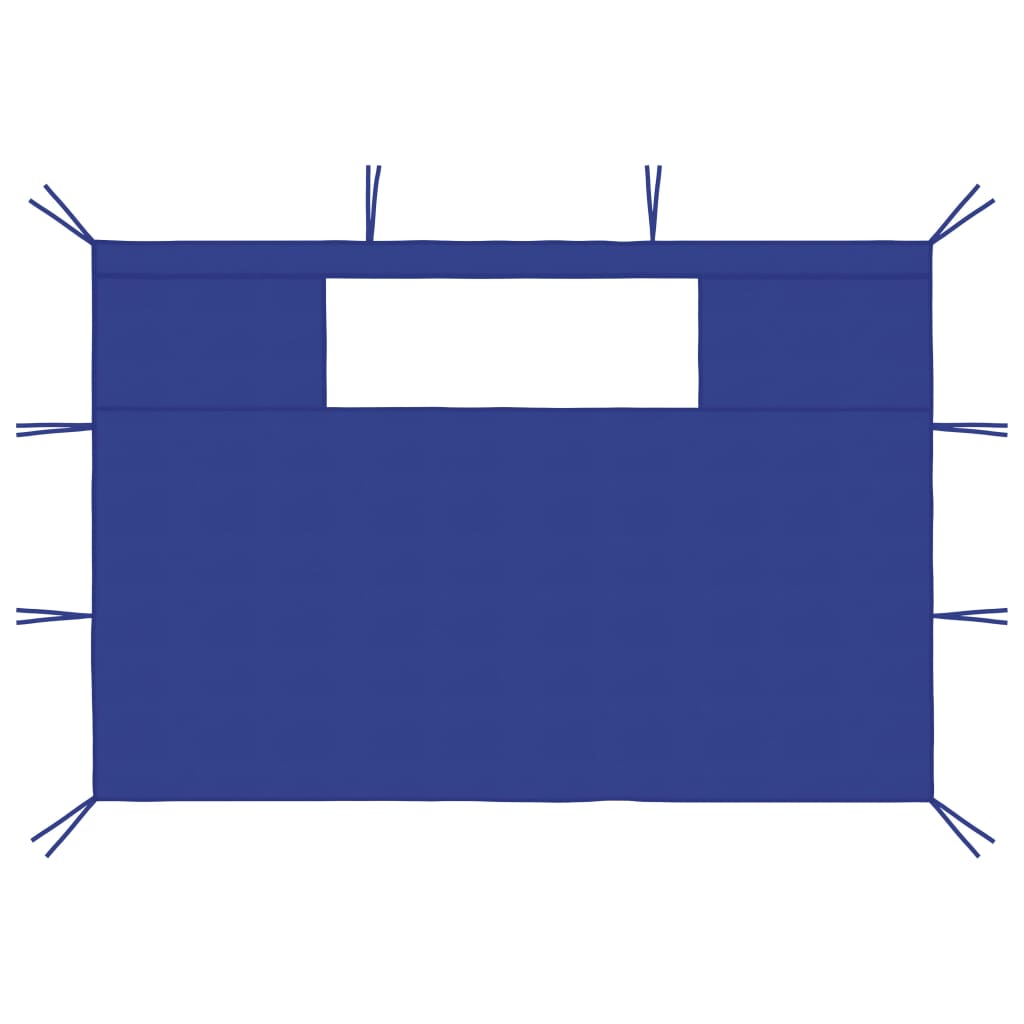 Vidaxl prieelzijwanden met ramen 2 st blauw