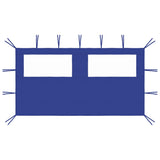 Vidaxl prieelzijwand met ramen 4x2 m blauw