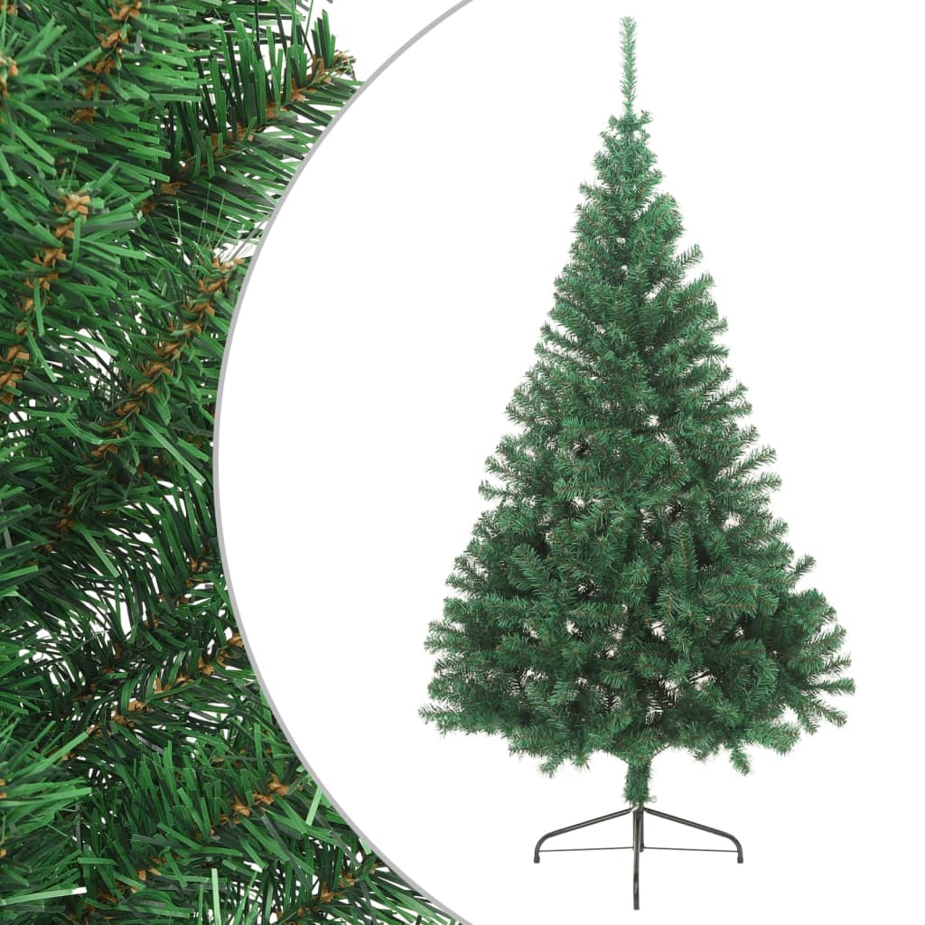Vidaxl kunstkerstboom met standaard half 240 cm pvc groen