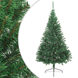 Vidaxl kunstkerstboom met standaard half 240 cm pvc groen