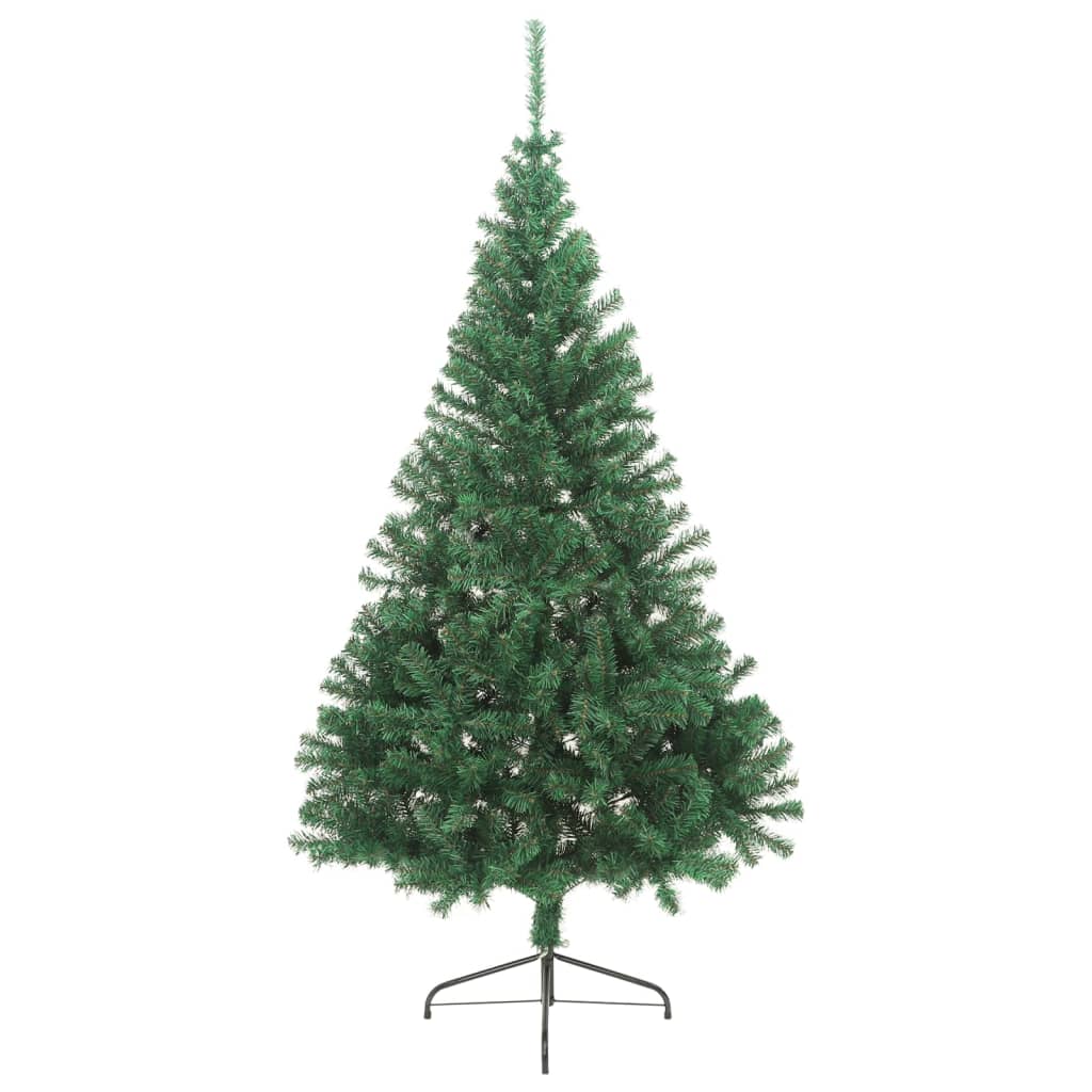 Vidaxl kunstkerstboom met standaard half 240 cm pvc groen