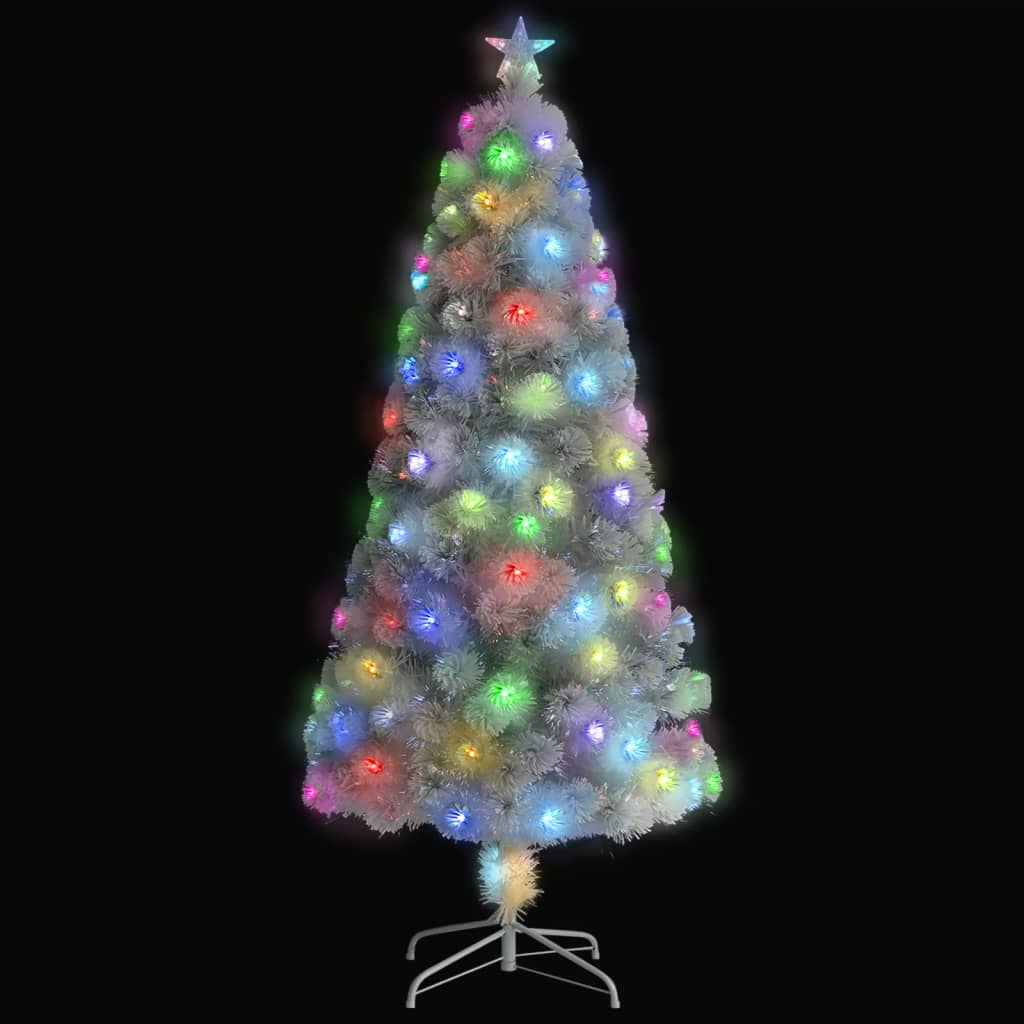 Vidaxl kunstkerstboom met verlichting 150 cm glasvezel wit
