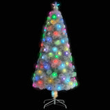 Vidaxl kunstkerstboom met verlichting 150 cm glasvezel wit