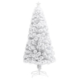 Vidaxl kunstkerstboom met verlichting 150 cm glasvezel wit