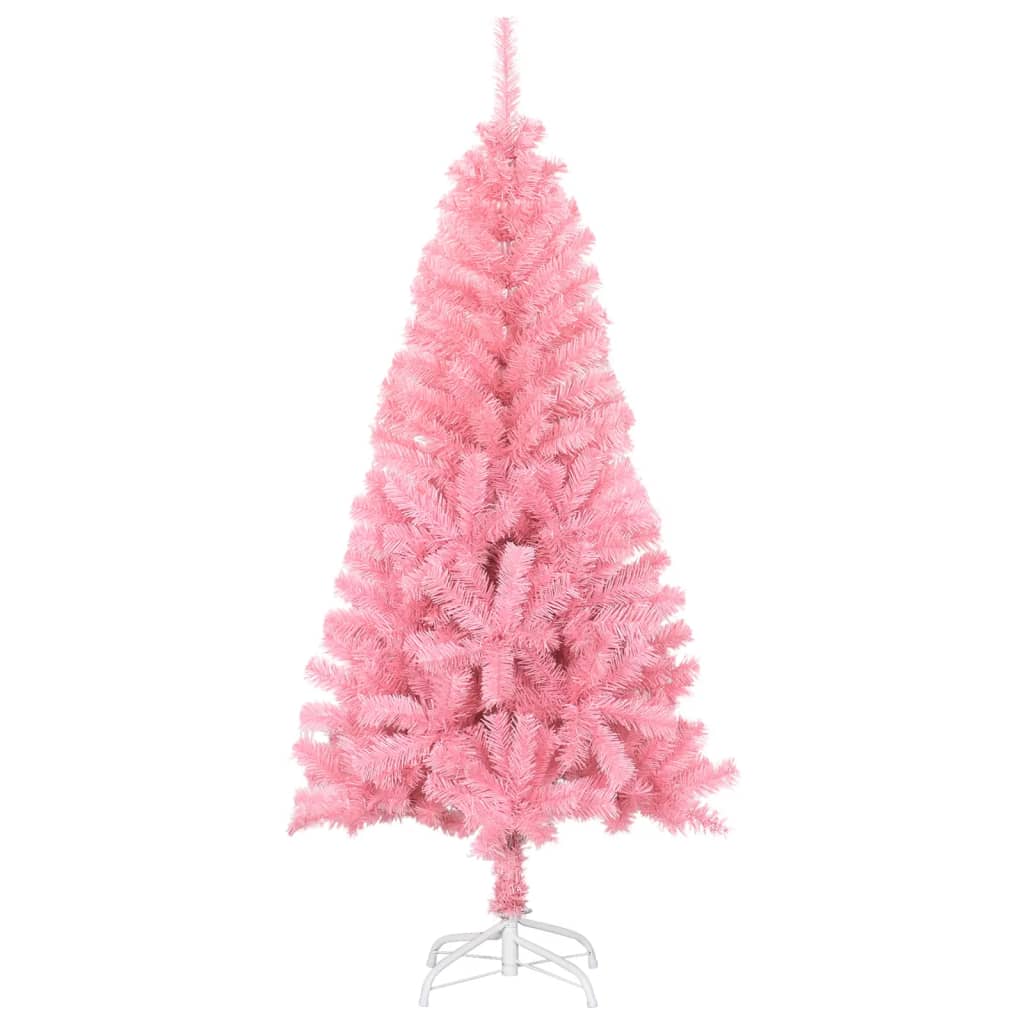 Vidaxl kunstkerstboom met standaard 120 cm pvc roze