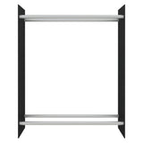 Vidaxl haardhoutrek 80x35x100 cm gehard glas zwart