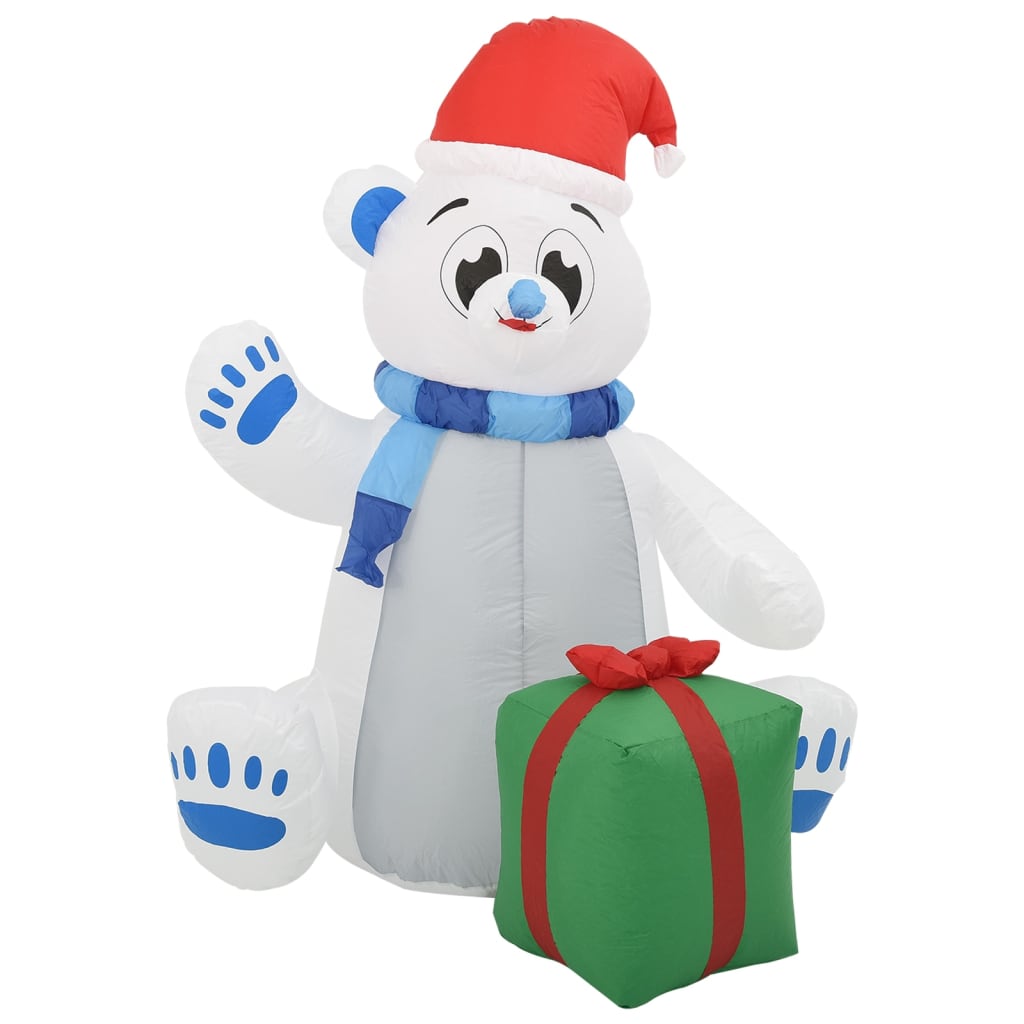 Vidaxl kerstfiguur ijsbier opblaasbaar led binnen en buiten 1,8 m