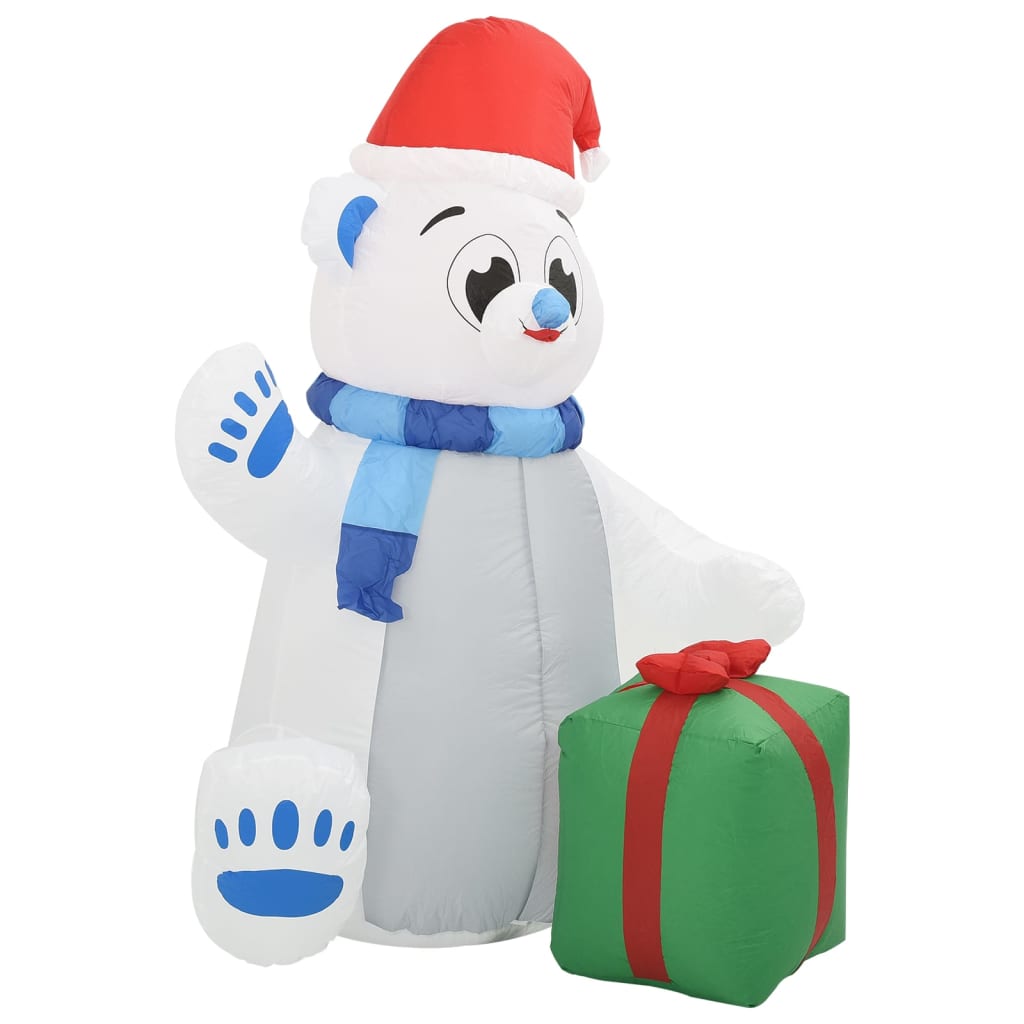 Vidaxl kerstfiguur ijsbier opblaasbaar led binnen en buiten 1,8 m