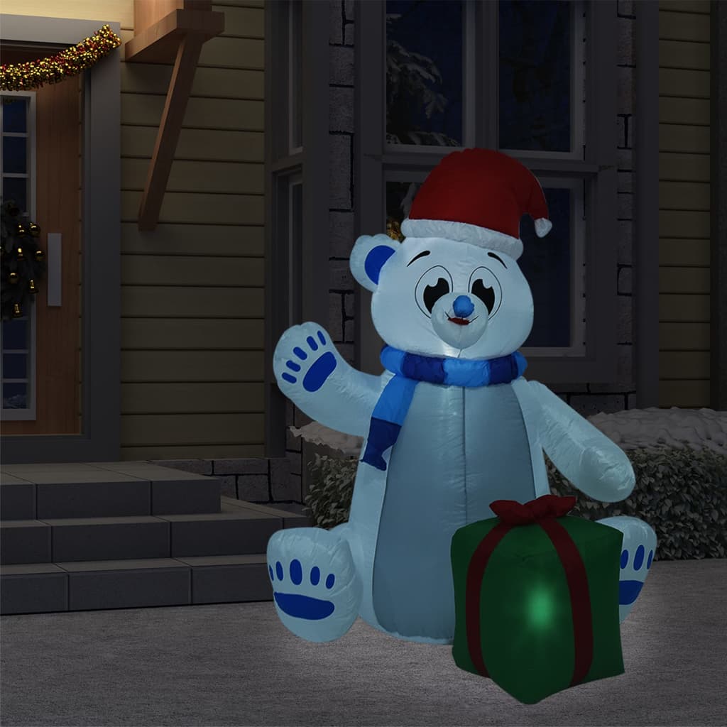 Vidaxl kerstfiguur ijsbier opblaasbaar led binnen en buiten 1,8 m