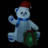 Vidaxl kerstfiguur ijsbier opblaasbaar led binnen en buiten 2,4 m