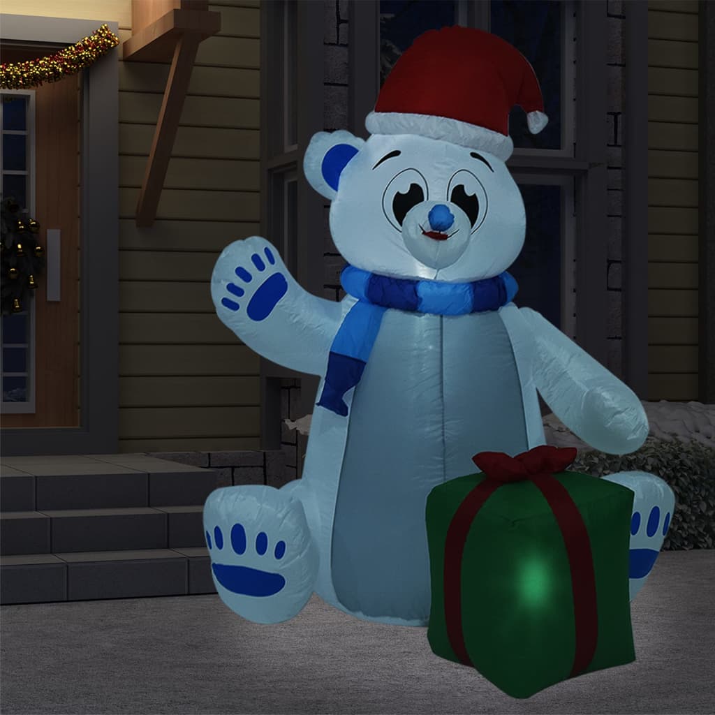 Vidaxl kerstfiguur ijsbier opblaasbaar led binnen en buiten 2,4 m