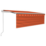 VidaXL Luifel automatisch uittrekbaar rolgordijn 4x3 m oranje bruin