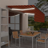 VidaXL Luifel met rolgordijn, LED en windsensor 4x3 m oranje en bruin
