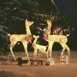VidaXL Kerstversiering rendierfamilie 201 LED's goudkleurig