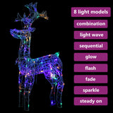 VidaXL Kerstversiering rendier 90 LED's 60x16x100 cm acryl