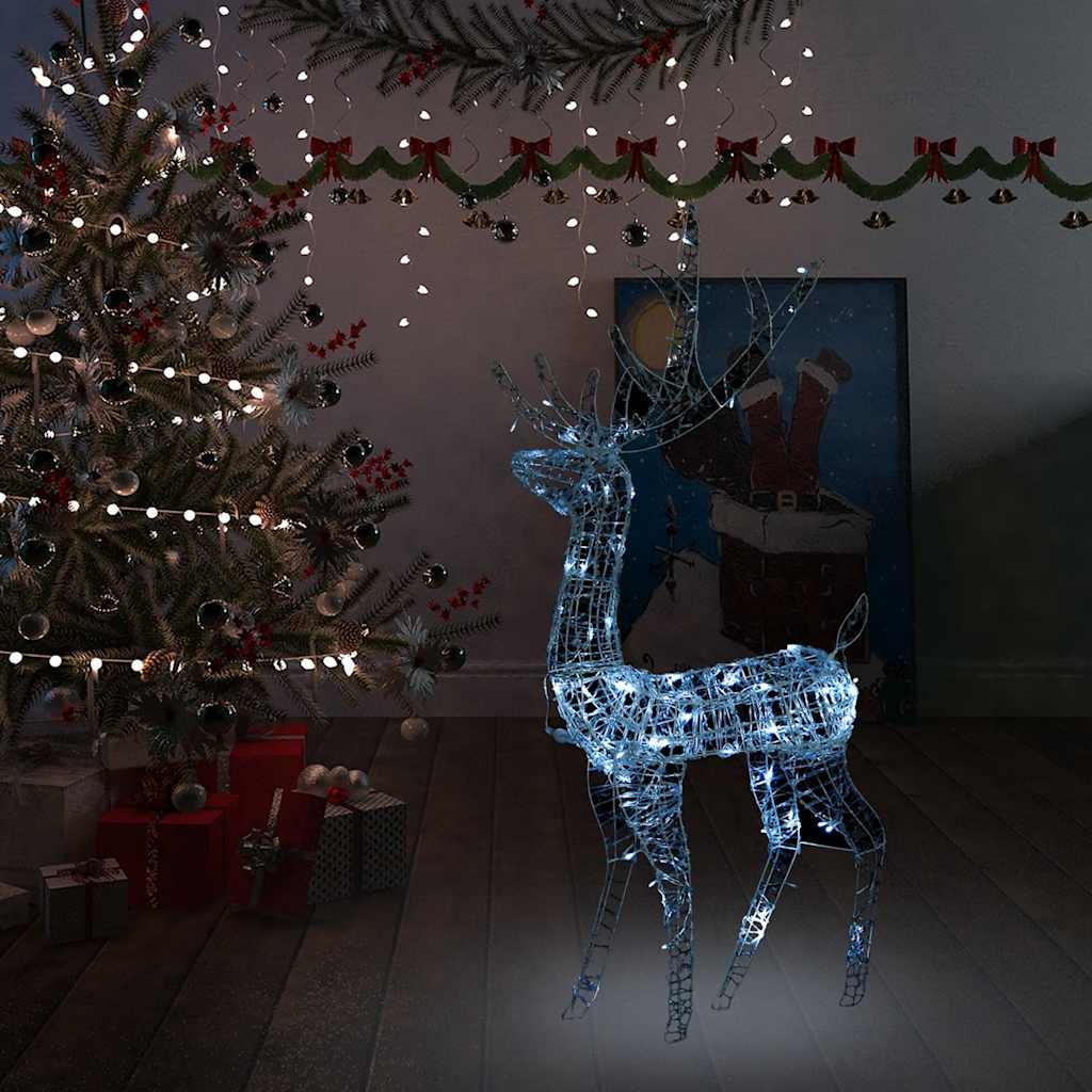 Vidaxl kerstversiering rendier 140 led's koudwit 120 cm acryl