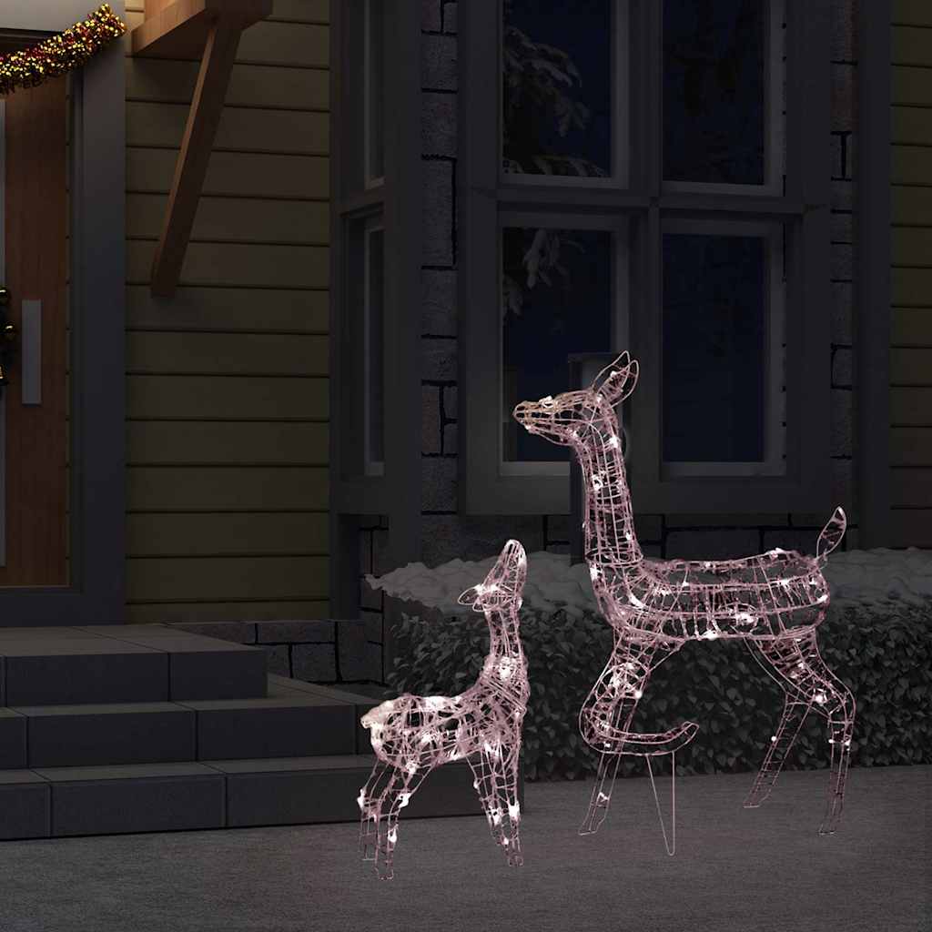 Vidaxl kerstversiering rendierfamilie 160 led's warmwit acryl