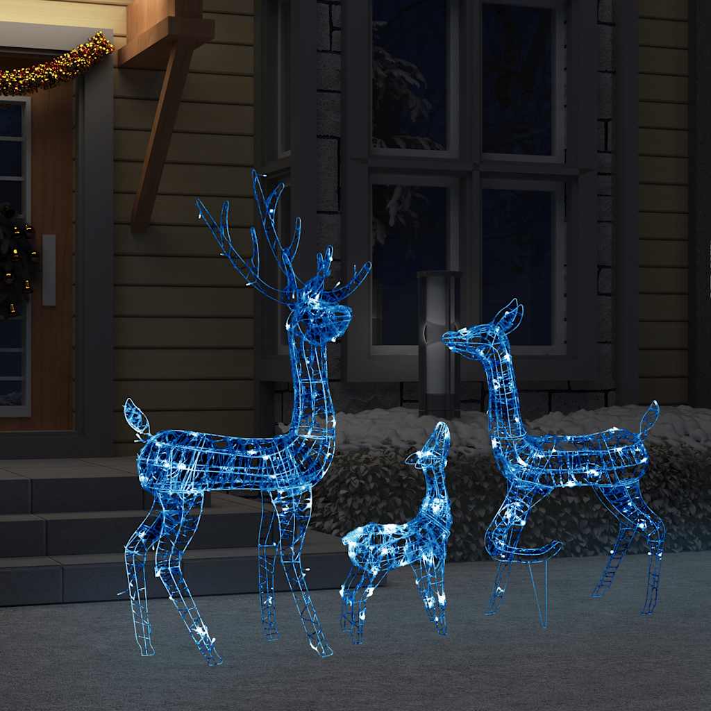 VidaXL Kerstversiering rendierfamilie 300 LED's blauw acryl
