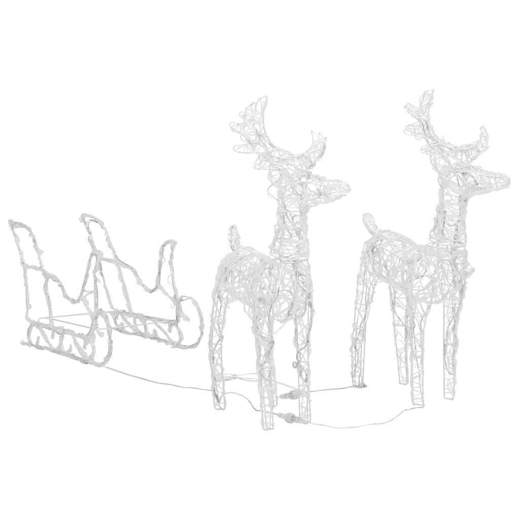 Vidaxl kerstversiering rendieren en slee 160 led's 130 cm acryl