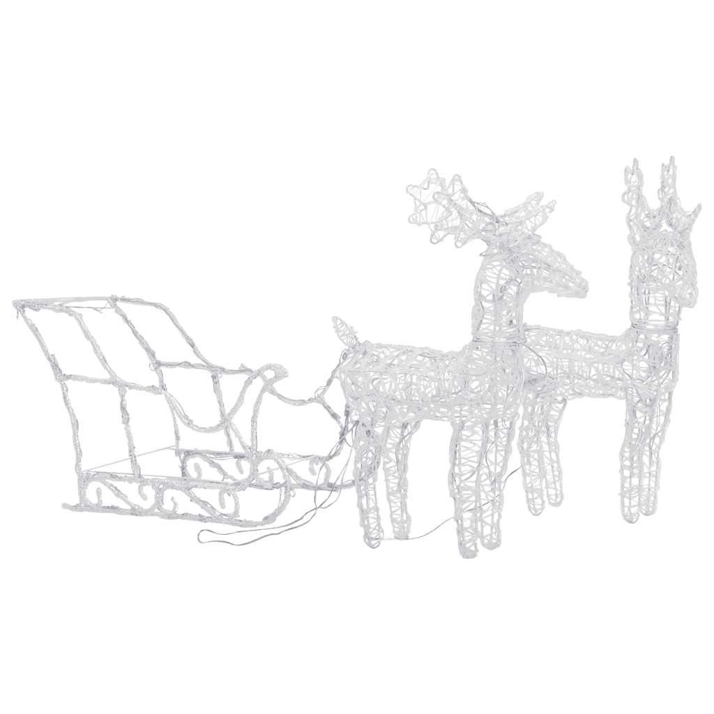 Vidaxl kerstversiering rendieren en slee 160 led's 130 cm acryl