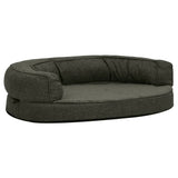 Vidaxl hondenbed ergonomisch linnenlook 75x53 cm fleece donkergrijs