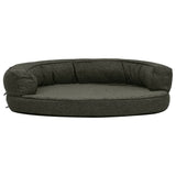 Vidaxl hondenbed ergonomisch linnenlook 75x53 cm fleece donkergrijs