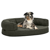 Vidaxl hondenbed ergonomisch linnenlook 75x53 cm fleece donkergrijs