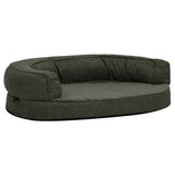 VidaXL Hondenbed ergonomisch linnenlook 90x64 cm fleece donkergrijs