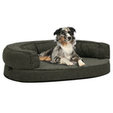 VidaXL Hondenbed ergonomisch linnenlook 90x64 cm fleece donkergrijs