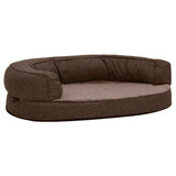 VidaXL Hondenbed ergonomisch linnenlook 75x53 cm fleece bruin