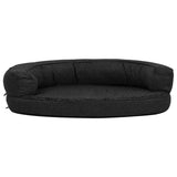 VidaXL Hondenbed ergonomisch linnenlook 75x53 cm fleece zwart