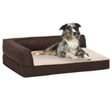 VidaXL Hondenbed ergonomisch linnenlook 75x53 cm fleece bruin