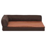 Vidaxl hondenbed ergonomisch linnenlook 60x42 cm fleece bruin