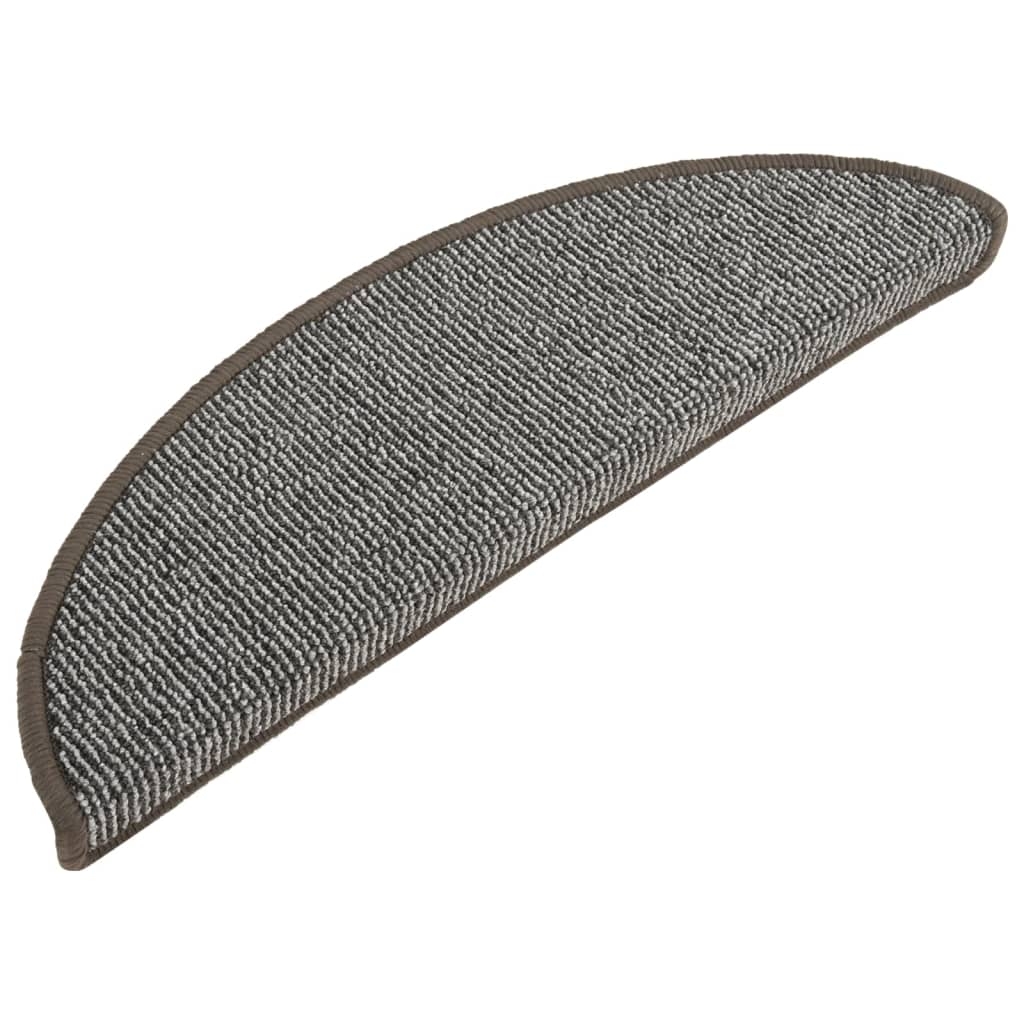 Vidaxl trapmatten 15 st 56x17x3 cm grijs halfrond