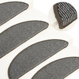 Vidaxl trapmatten 15 st 56x17x3 cm grijs halfrond