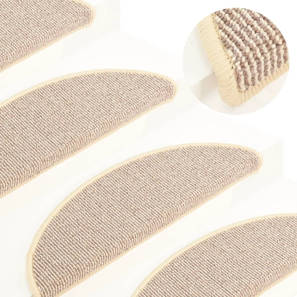 Vidaxl trapmatten 15 st 56x17x3 cm wit en bruin halfrond